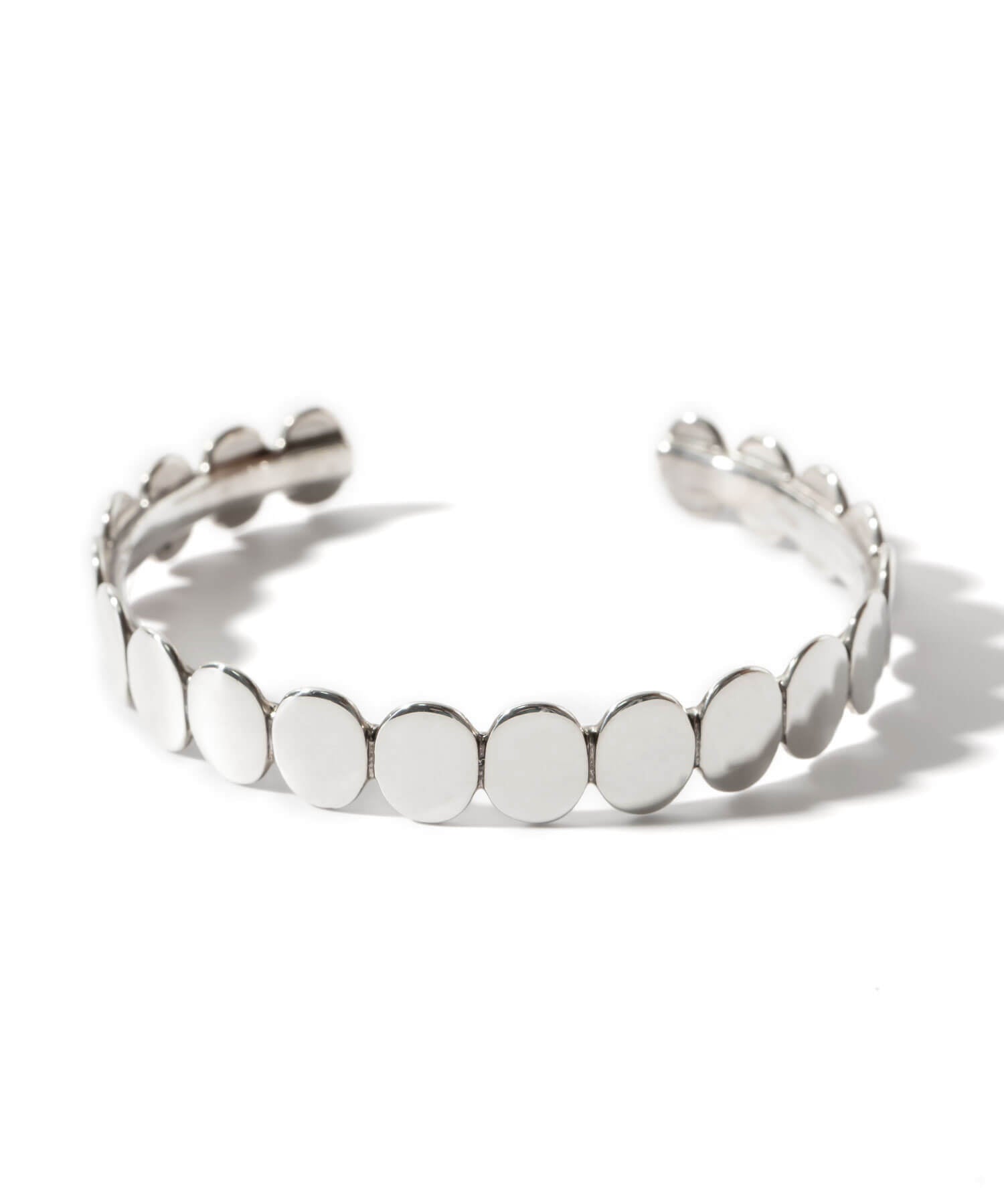 18K Gold Plated Sterling Silver Hammered Beads Bangle | HALVA