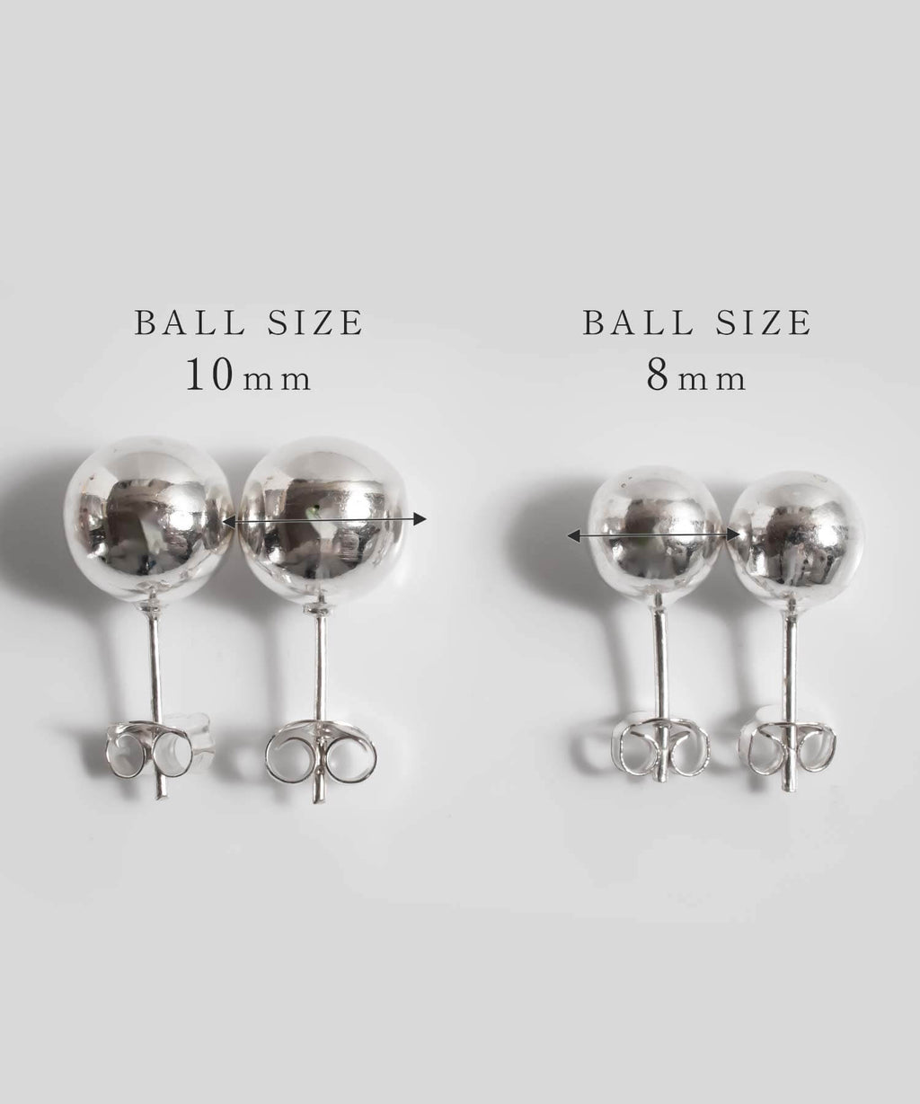 925 Sterling Silver Round Ball Stud Earrings | HELMIE