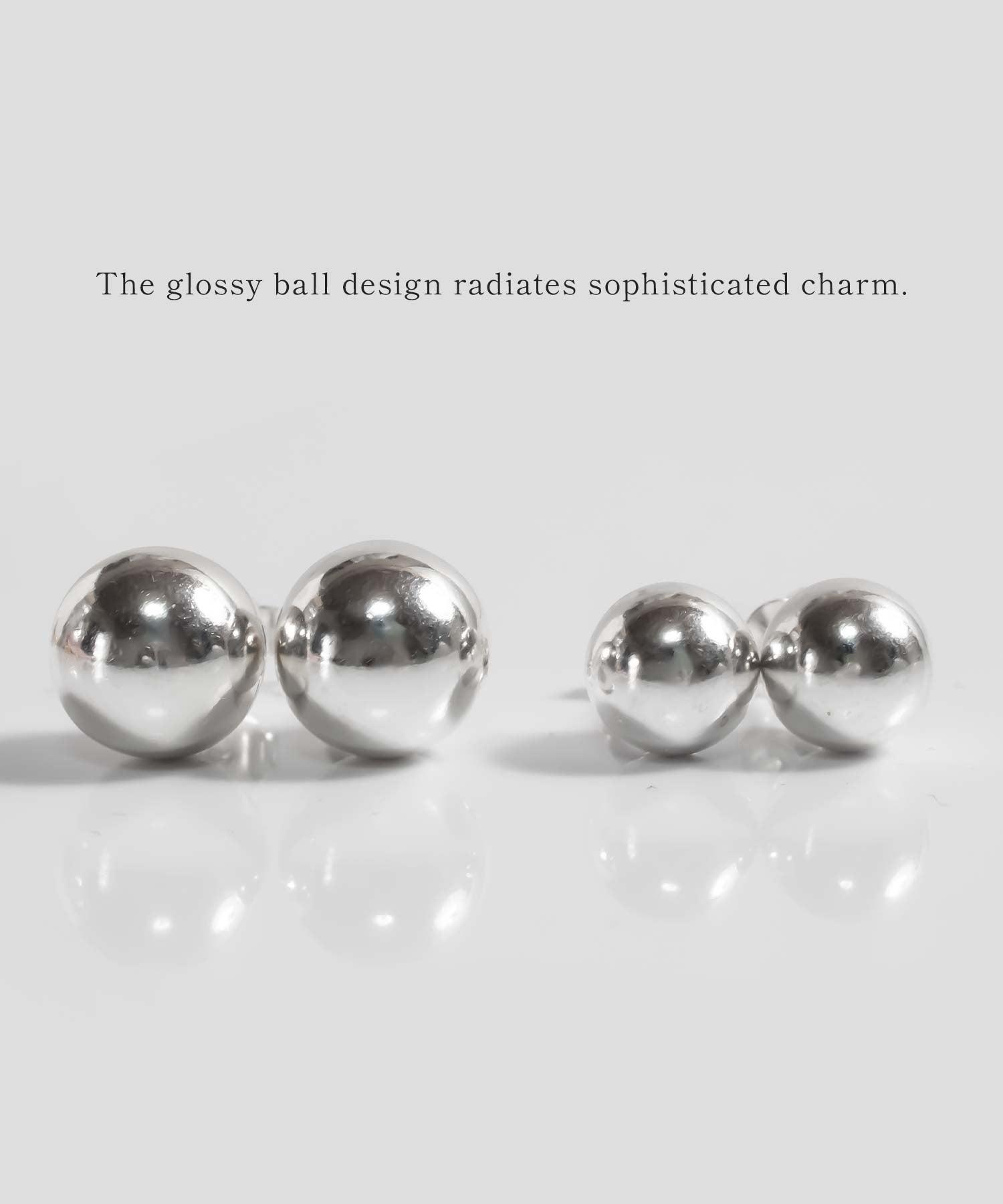 925 Sterling Silver Round Ball Stud Earrings | HELMIE