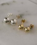 925 Sterling Silver Round Ball Stud Earrings | HELMIE