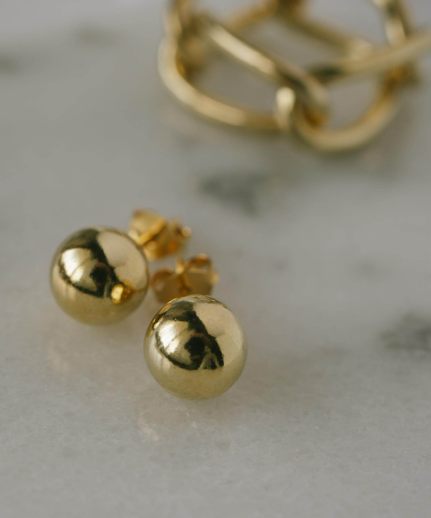 925 Sterling Silver Round Ball Stud Earrings | HELMIE