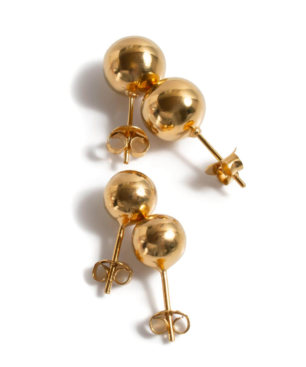 925 Sterling Silver Round Ball Stud Earrings | HELMIE