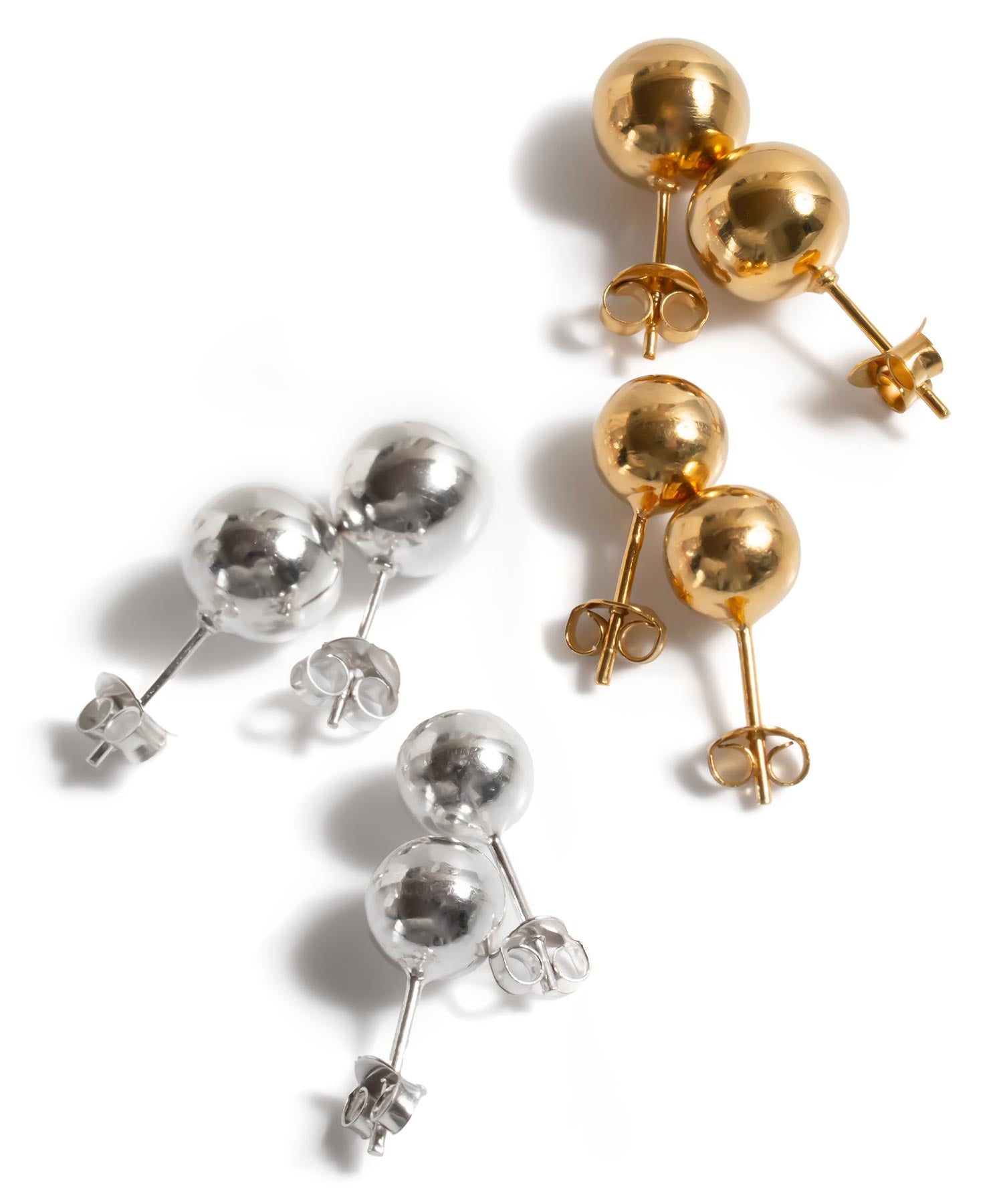 925 Sterling Silver Round Ball Stud Earrings | HELMIE