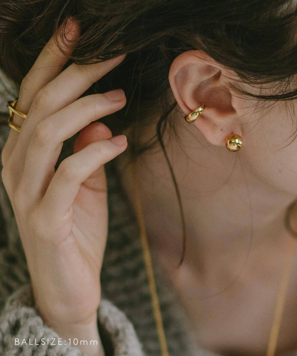 925 Sterling Silver Round Ball Stud Earrings | HELMIE