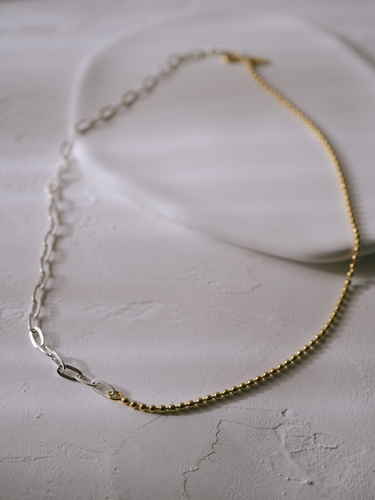 18K Gold Plated Sterling Silver Fusion Chain Necklace | HELUNEA