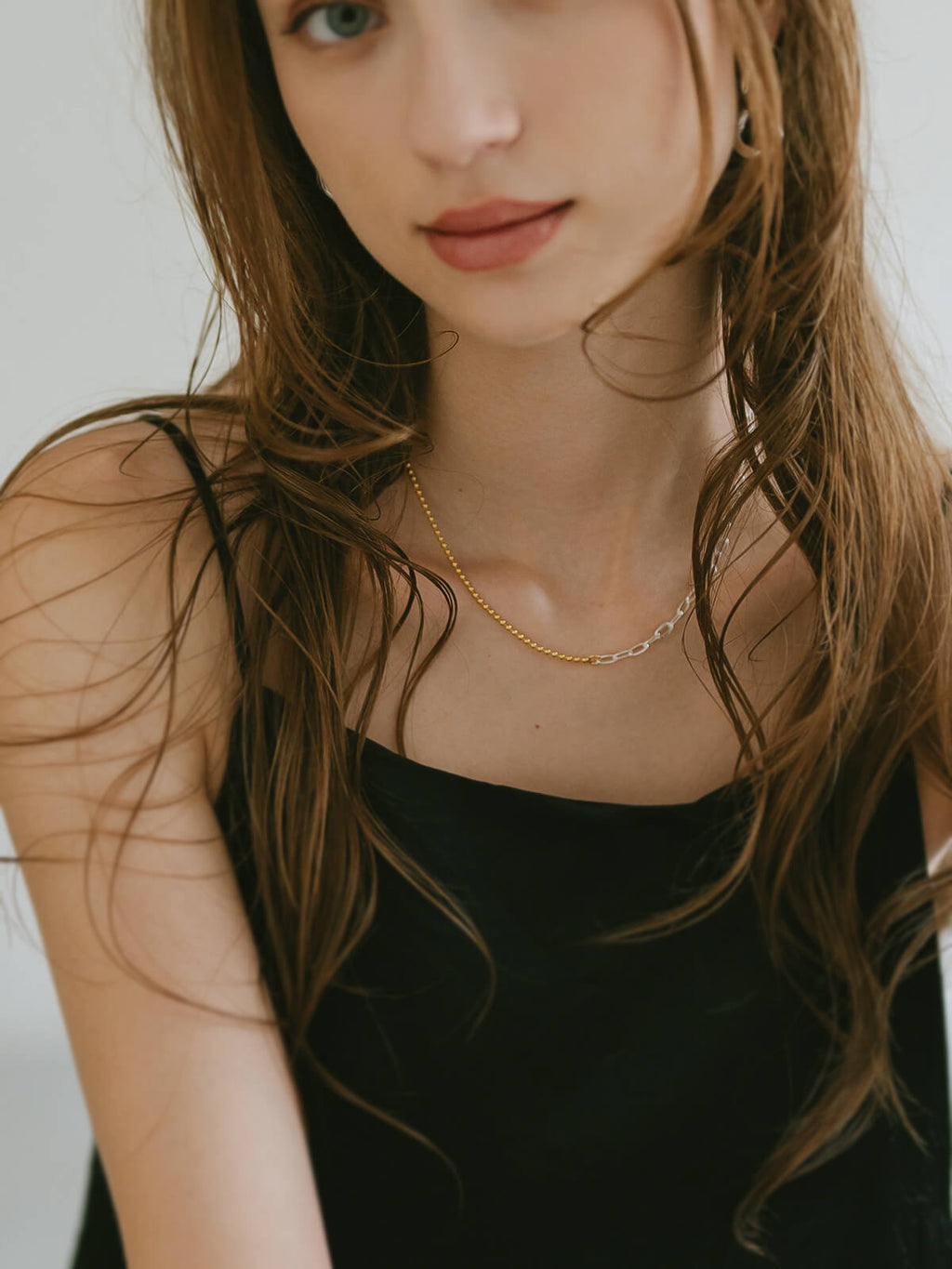 18K Gold Plated Sterling Silver Fusion Chain Necklace | HELUNEA
