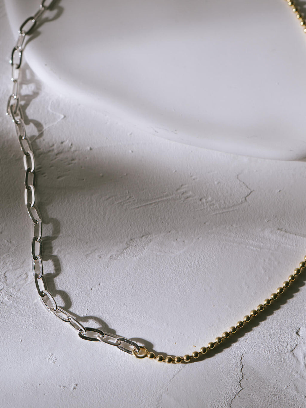 18K Gold Plated Sterling Silver Fusion Chain Necklace | HELUNEA