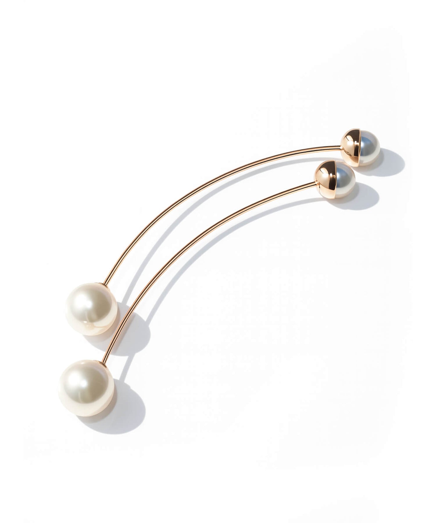 18K Pink Gold Long Pearl Swing Earrings | ILMARI