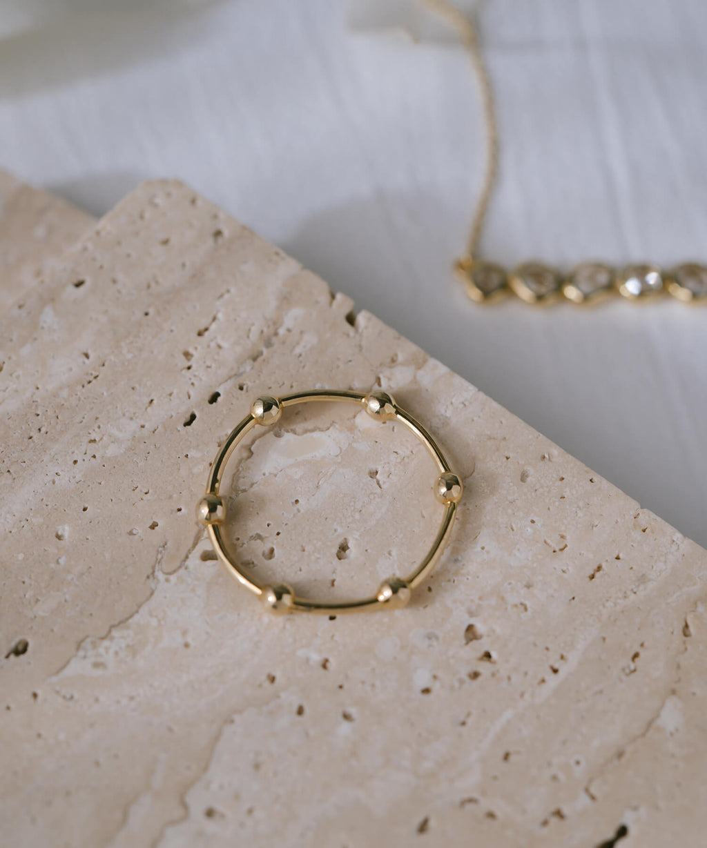 18K Gold Plated Sterling Silver Dot Ring | IRMERA