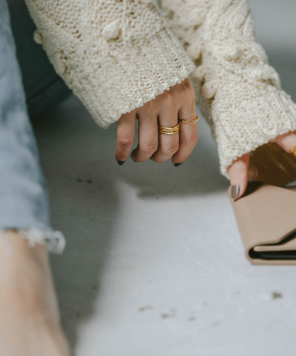 18K Gold Plated Sterling Silver Dot Ring | IRMERA