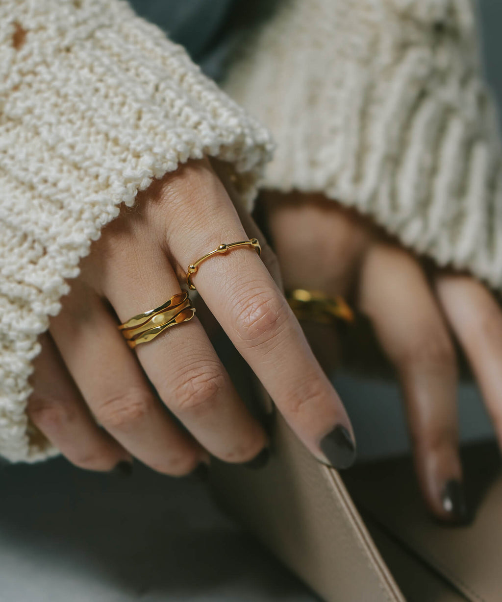18K Gold Plated Sterling Silver Dot Ring | IRMERA