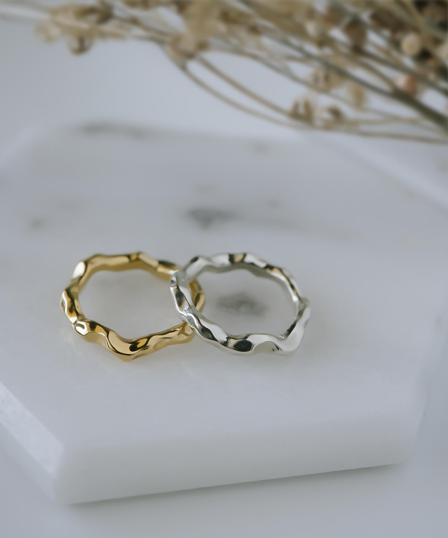 18K Gold Plated Sterling Silver Ripple Wave Ring | ALORO