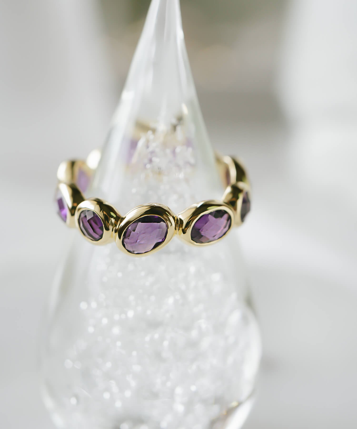 18K Gold Plated Sterling Silver Amethyst Eternity Gemstone Ring | ANTHEIA VIOLA