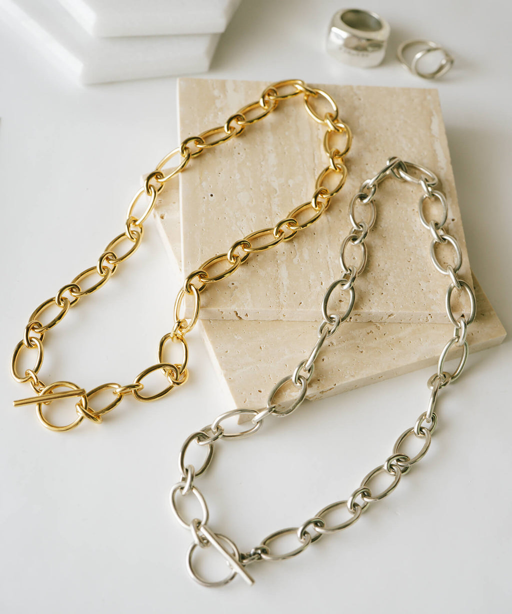 18K Gold Plated Sterling Silver Chunky Chain Choker | CARCHE