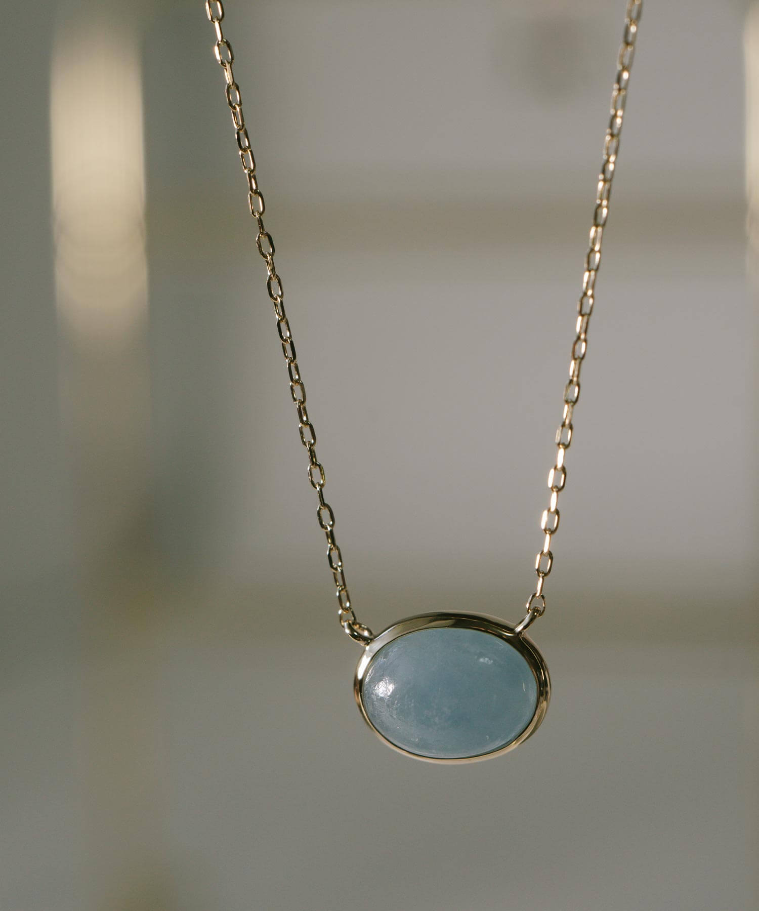 10K Gold Oval Gemstone Necklace | ELIA-TRE