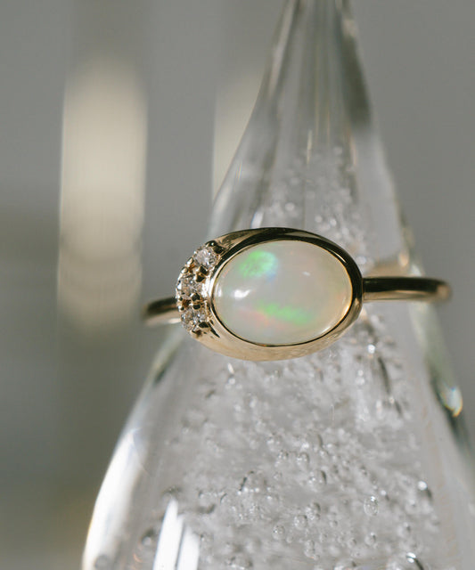 Crescent Moon Opal Ring | ELIA-TVA RING