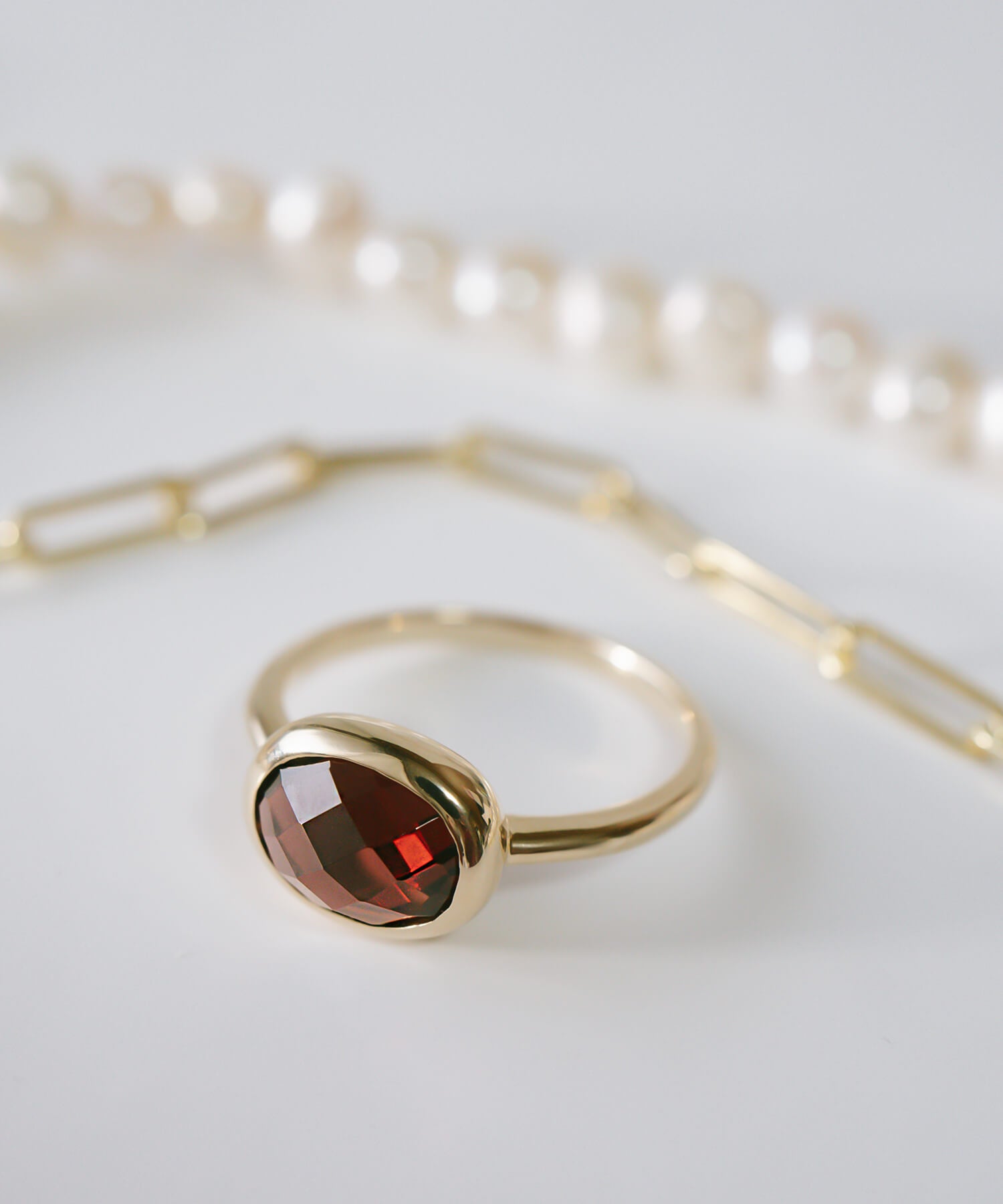 Checkerboard Cut Gemstone Ring | GLOA-ETT