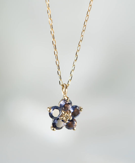 Flower motif Iolite Necklace | LOULOUD-NOLL NECKLACE