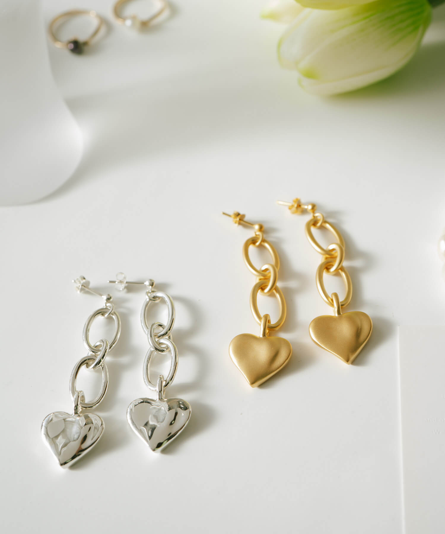 Heart Chain Earrings | MELLOW HEART CHAIN