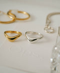 18K Gold Plated Sterling Silver Plump Wedge Ring | NERO SILVER WEDGE