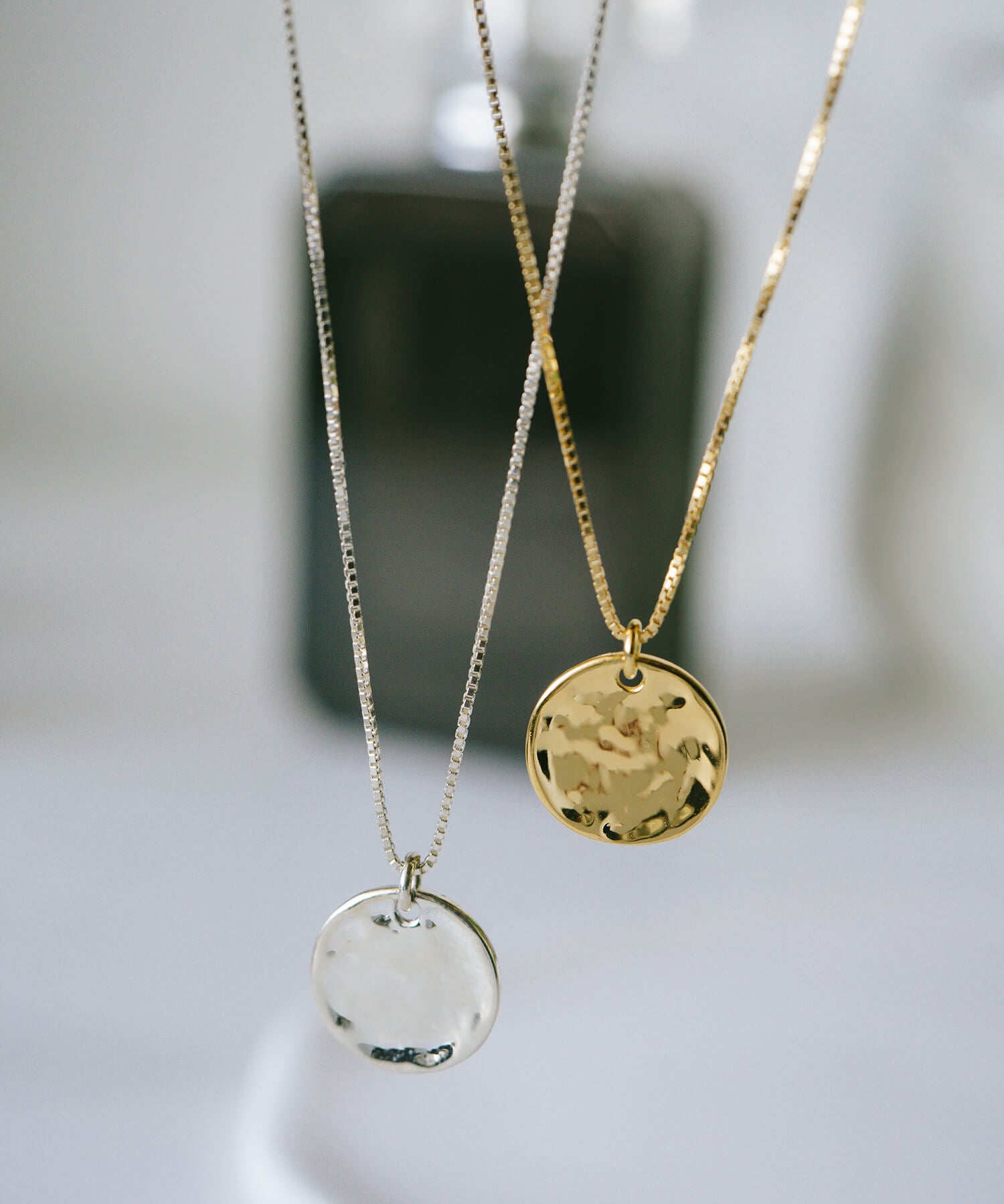 18K Gold Plated Sterling Silver Ripple Coin Necklace | NOVAC