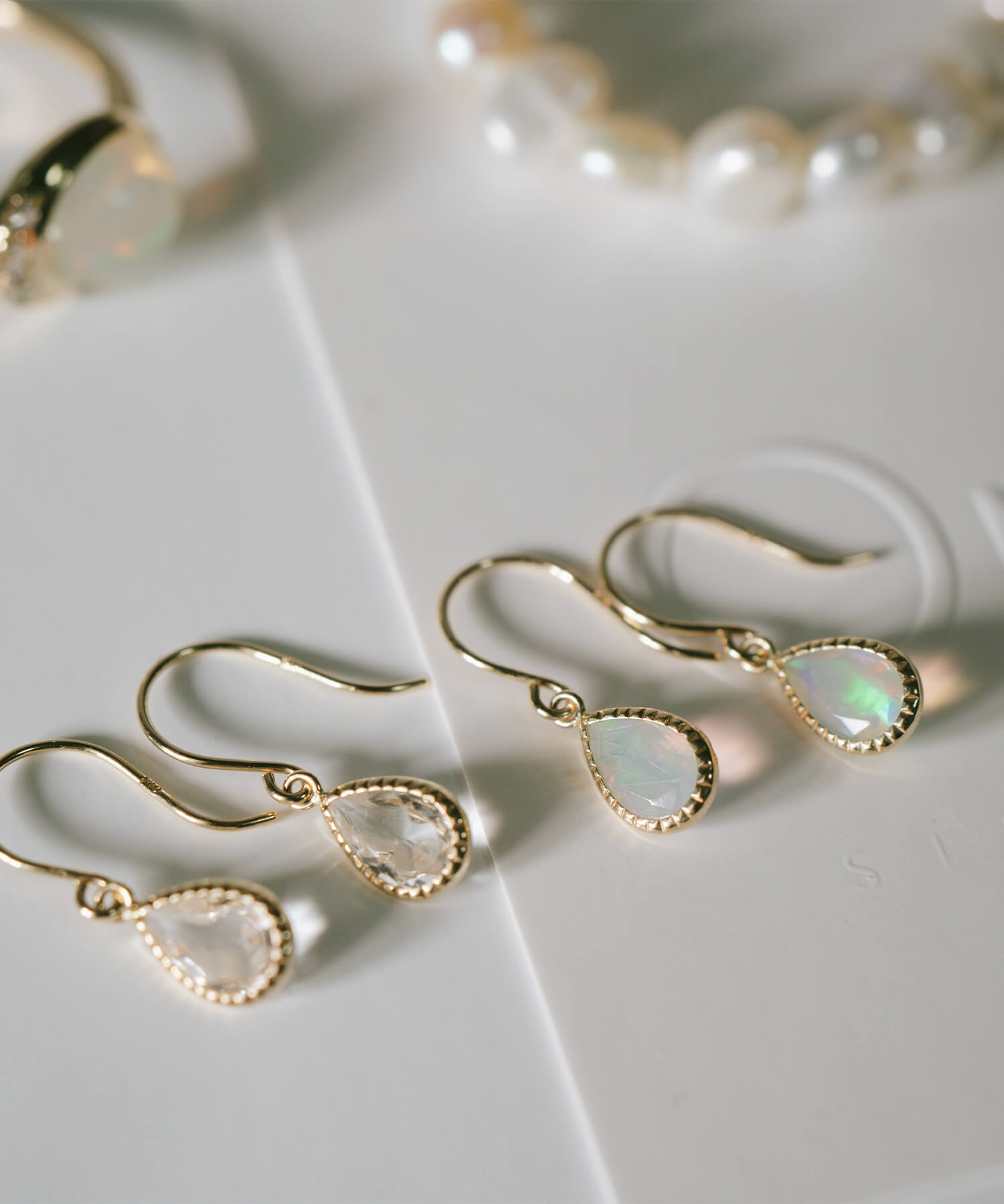 10K Gold Gemstone Tear Drop Earring | TERRA-SOLZE