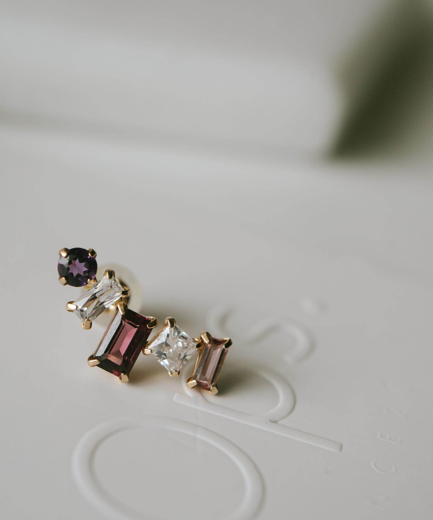 10K Gold Multi Gemstone Earring | TETRA-FEM