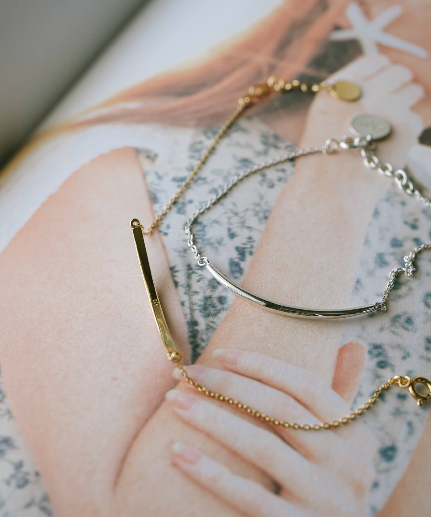 18K Gold Plated Sterling Silver Minimal Skinny Bar Bracelet | TIGO