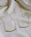 18K Gold Plated Sterling Silver Smile Line Bar Necklace | TIGO