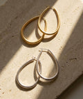 18K Gold Plated Sterling Silver Teardrop Plump Matte Earrings | TILK