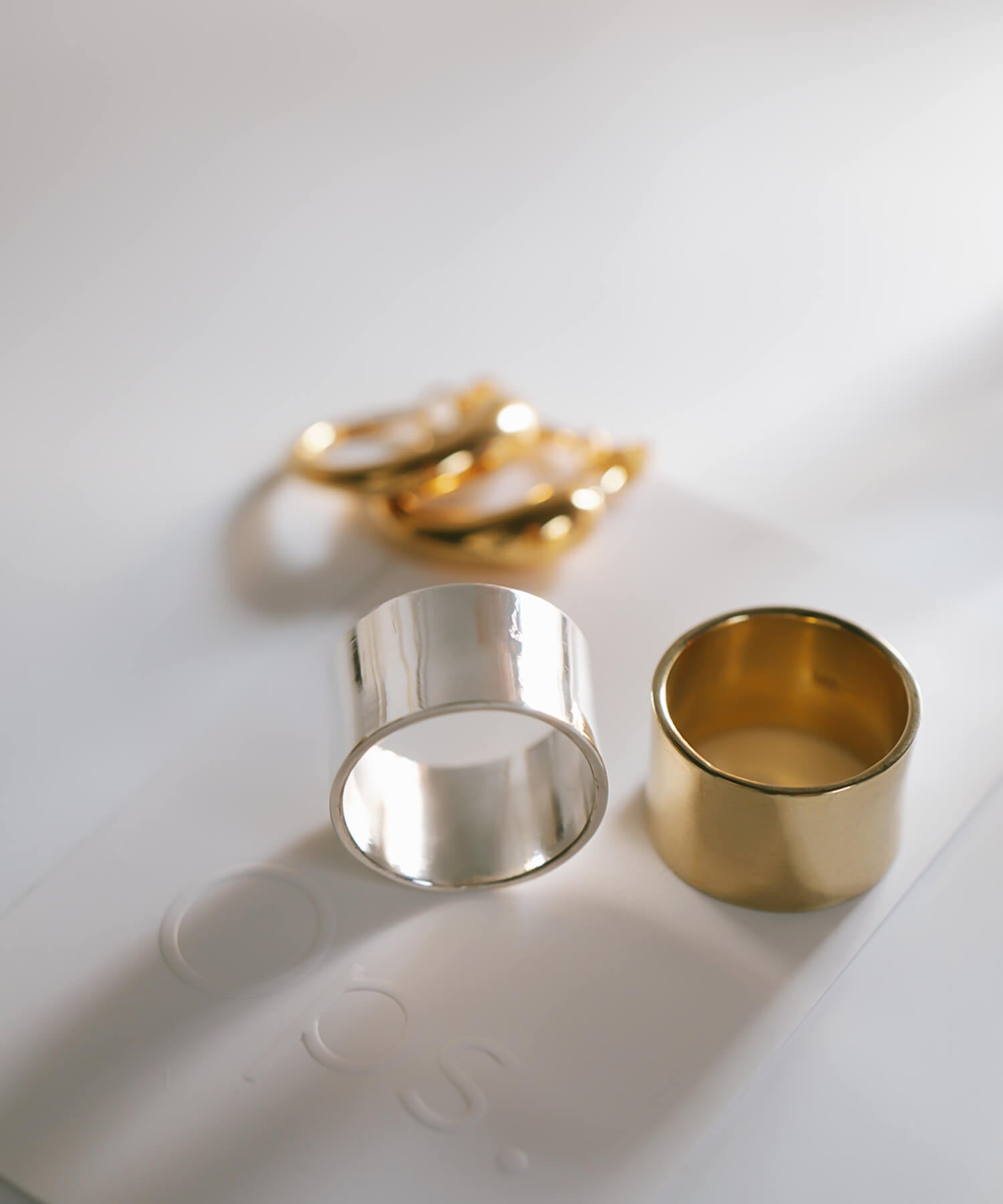 18K Gold Plated Sterling Silver Wide Tube Ring | TORONC SHINY