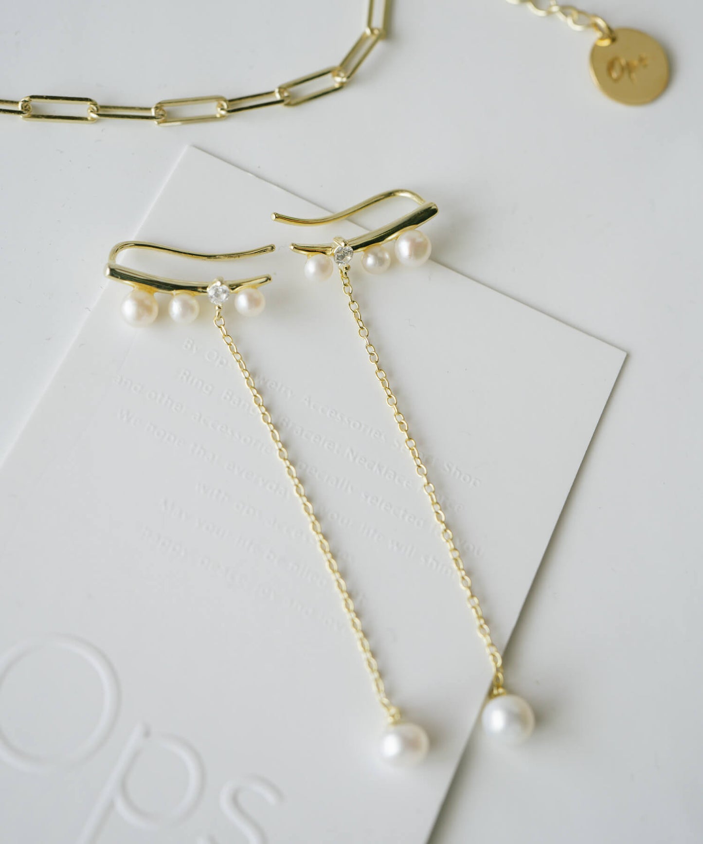 Silver925 freshwater pearl linear Earrings | AFRIZO-ETT PIERCE