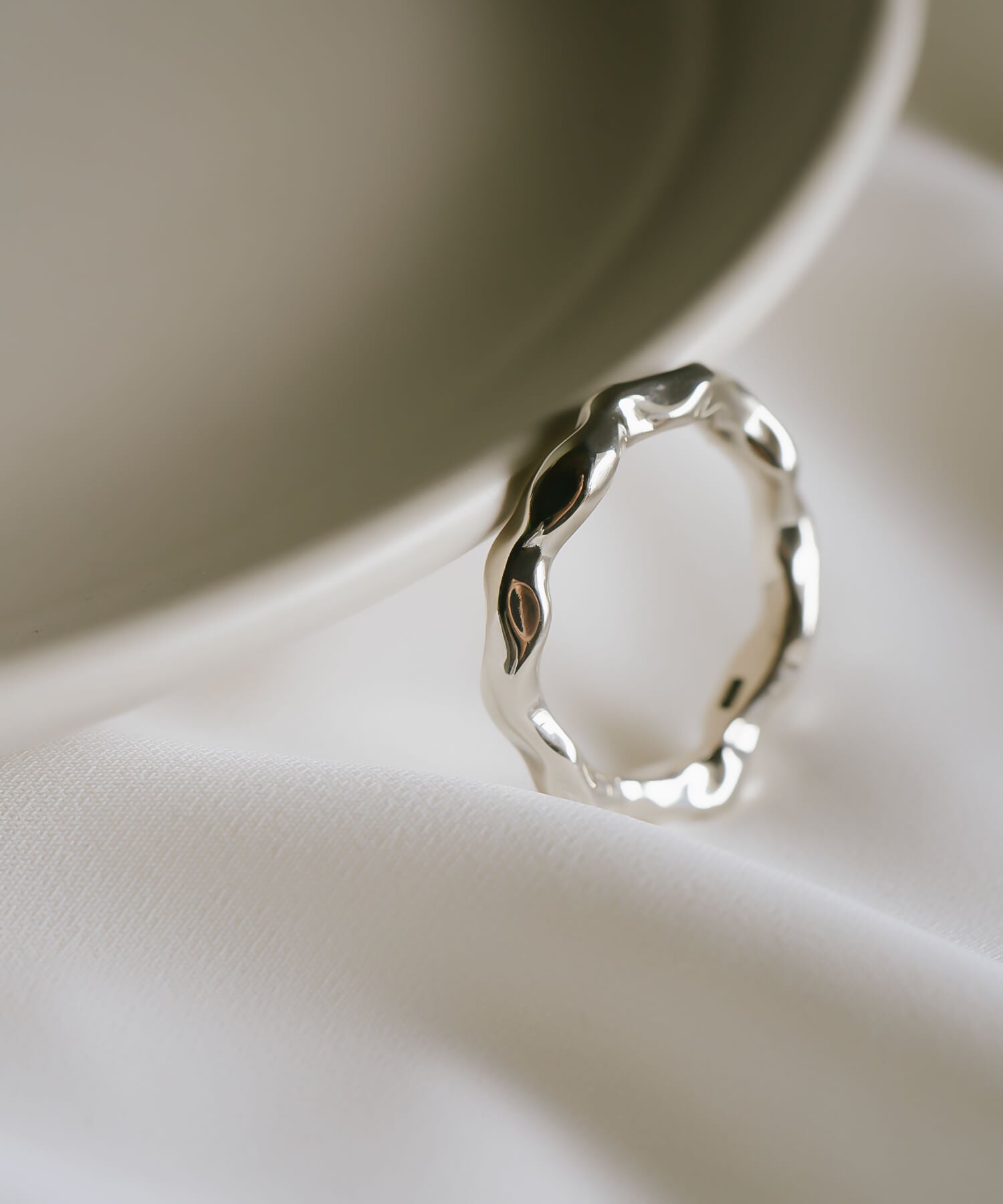 18K Gold Plated Sterling Silver Ripple Wave Ring | ALORO