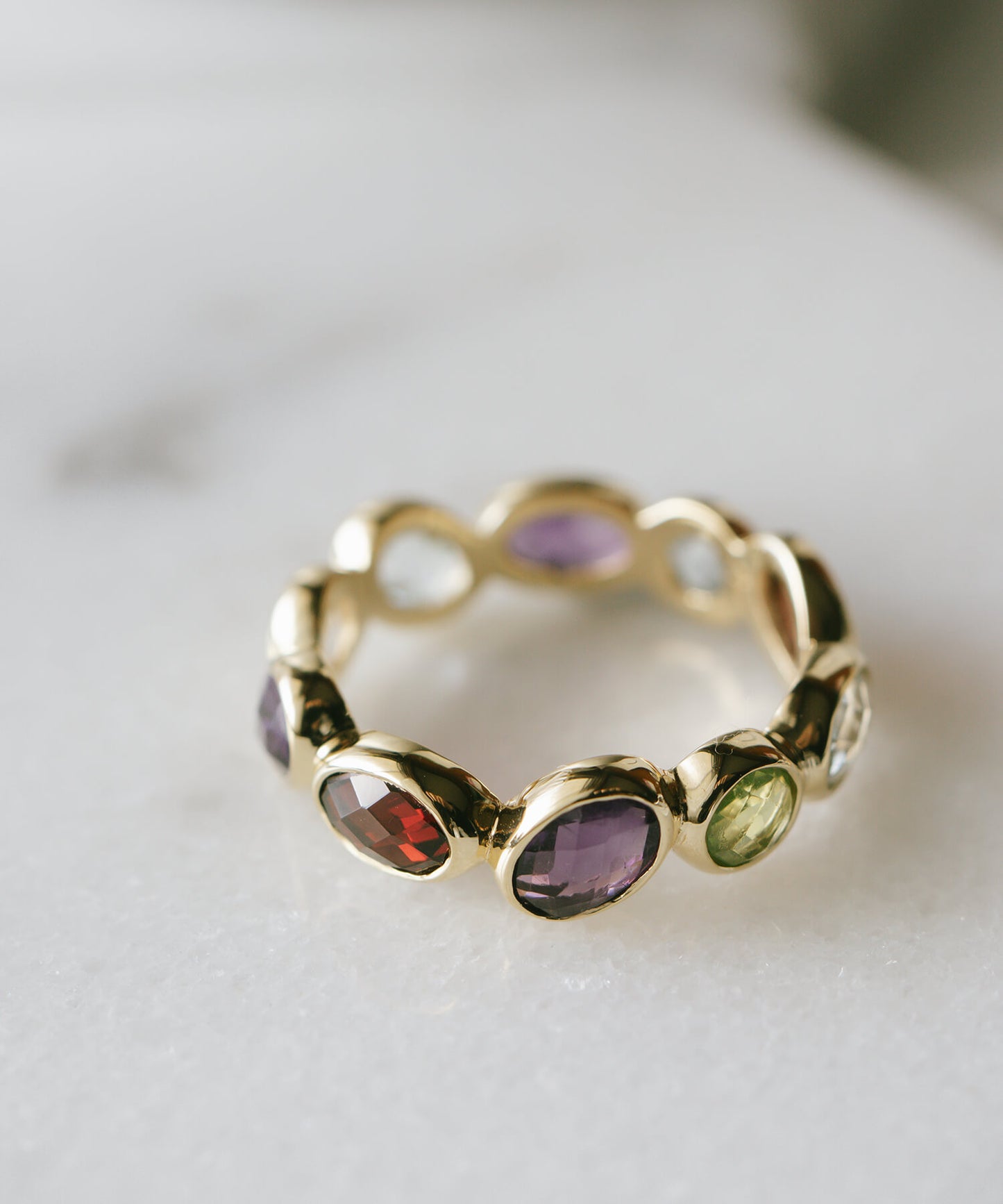 Multi Color Eternity Gemstone Ring | ANTHEIA-VER