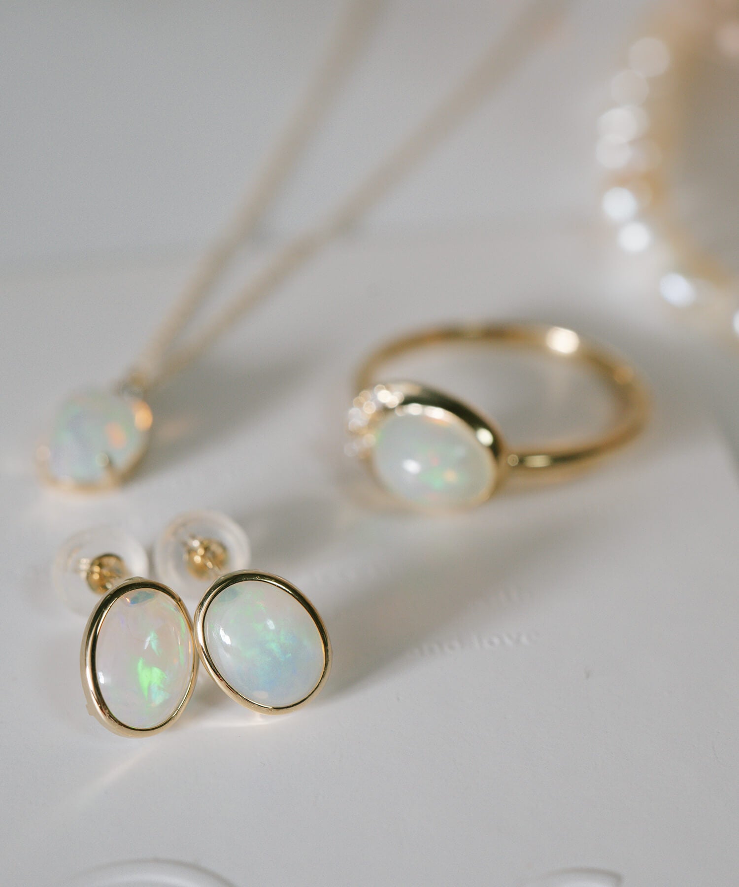 K10 Opal Oval Earrings | ELIA-NOLL PIERCE