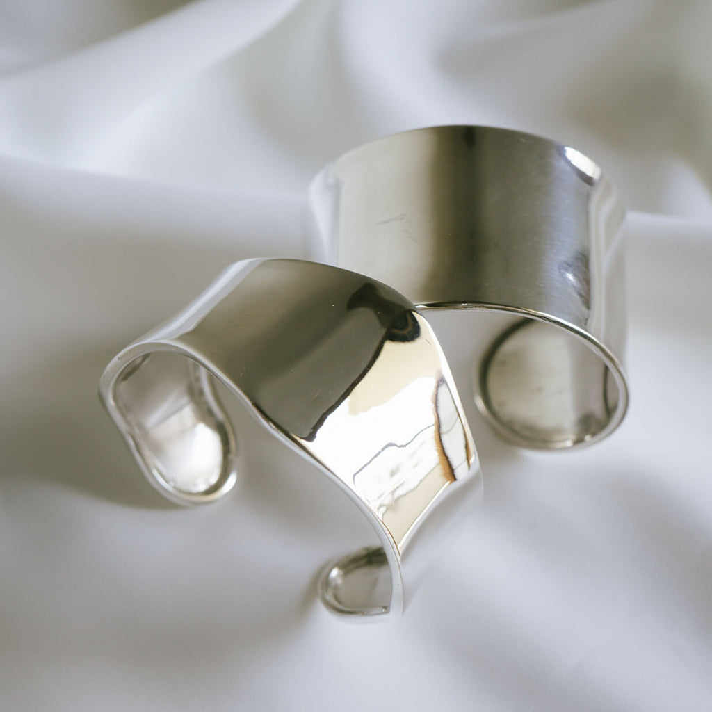 925 Sterling Silver Wide Bangle | KARPOS