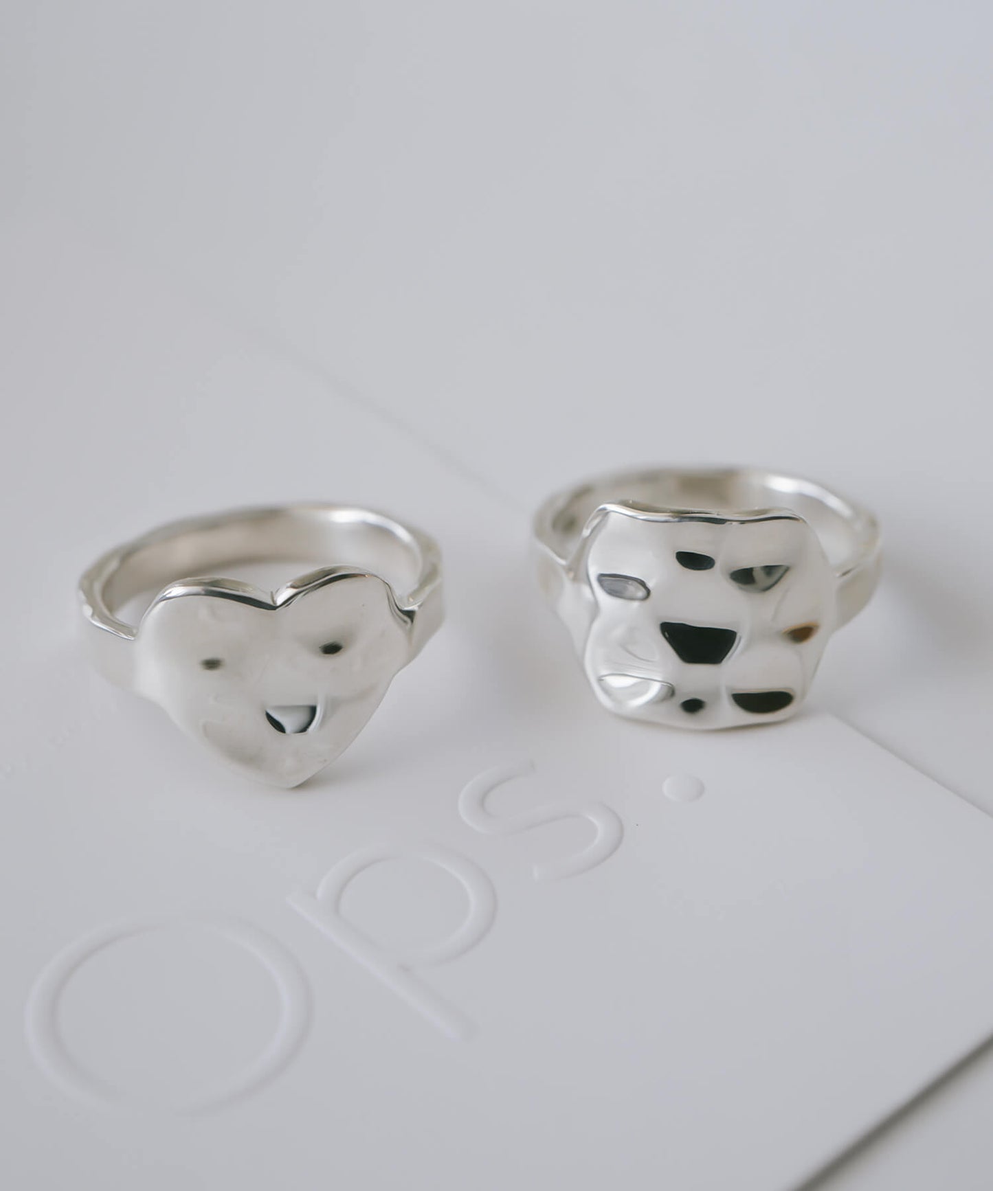 Silver925 Hammer Finish Flat Ring | OLIEOLIE