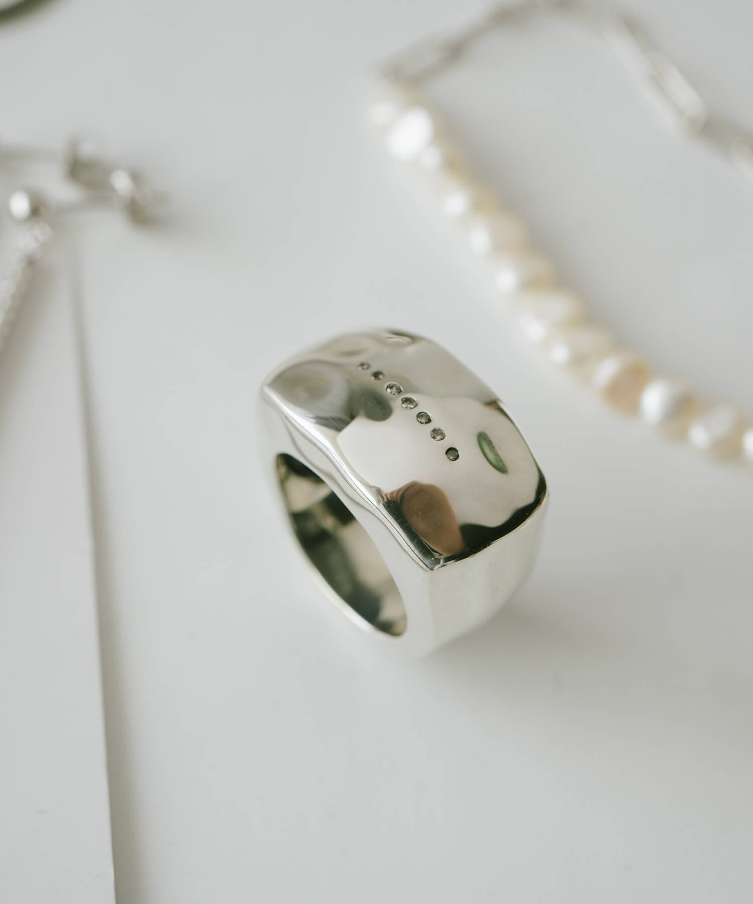 925 Sterling Silver Pavé Cubic Zirconia Wide Ring | PALLAS