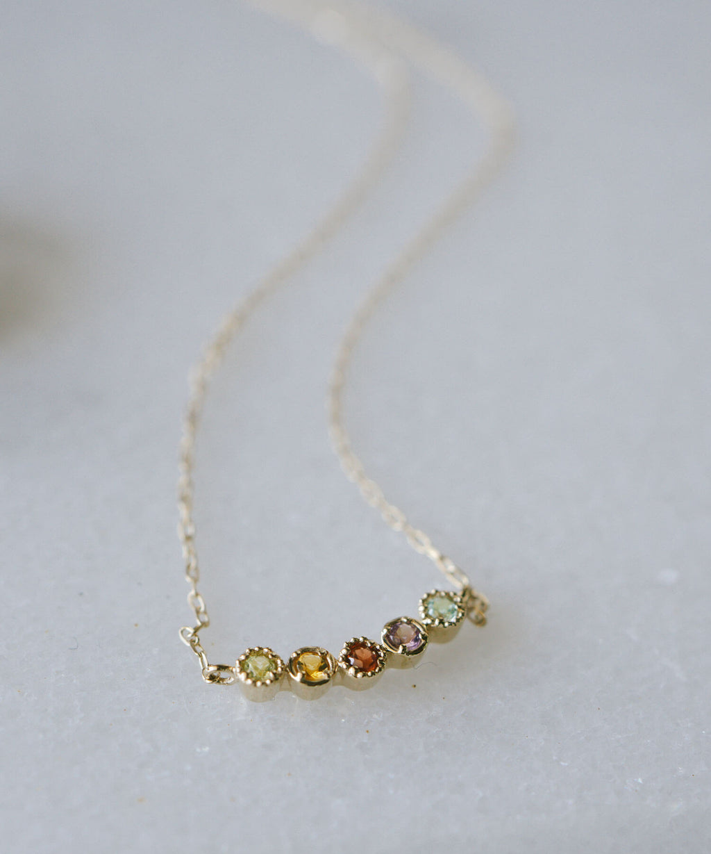10K Gold Ombre Gemstone Necklace | PALVE-QUINT