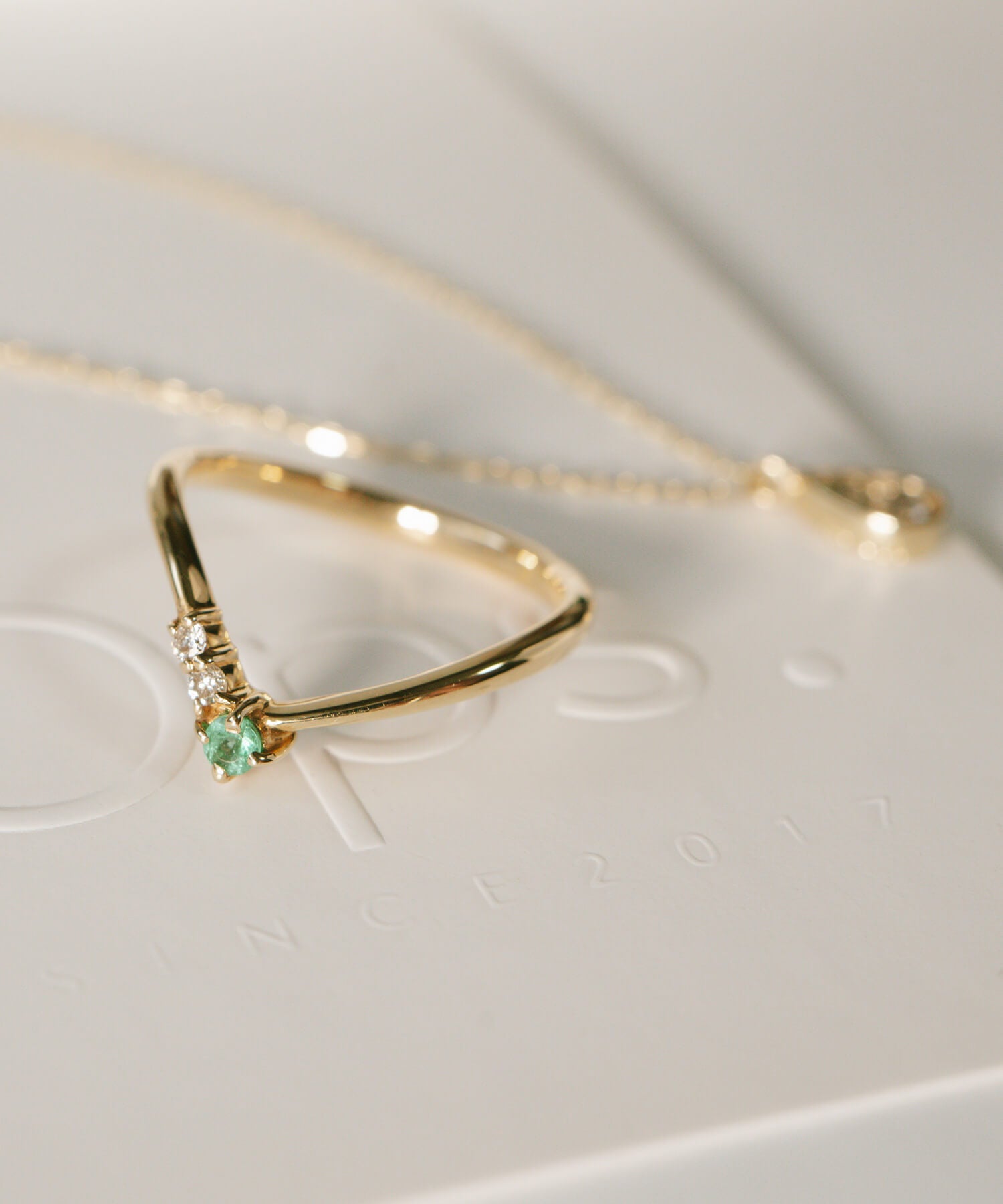 V-shaped Gemstone Ring | TERRA-KLADIA