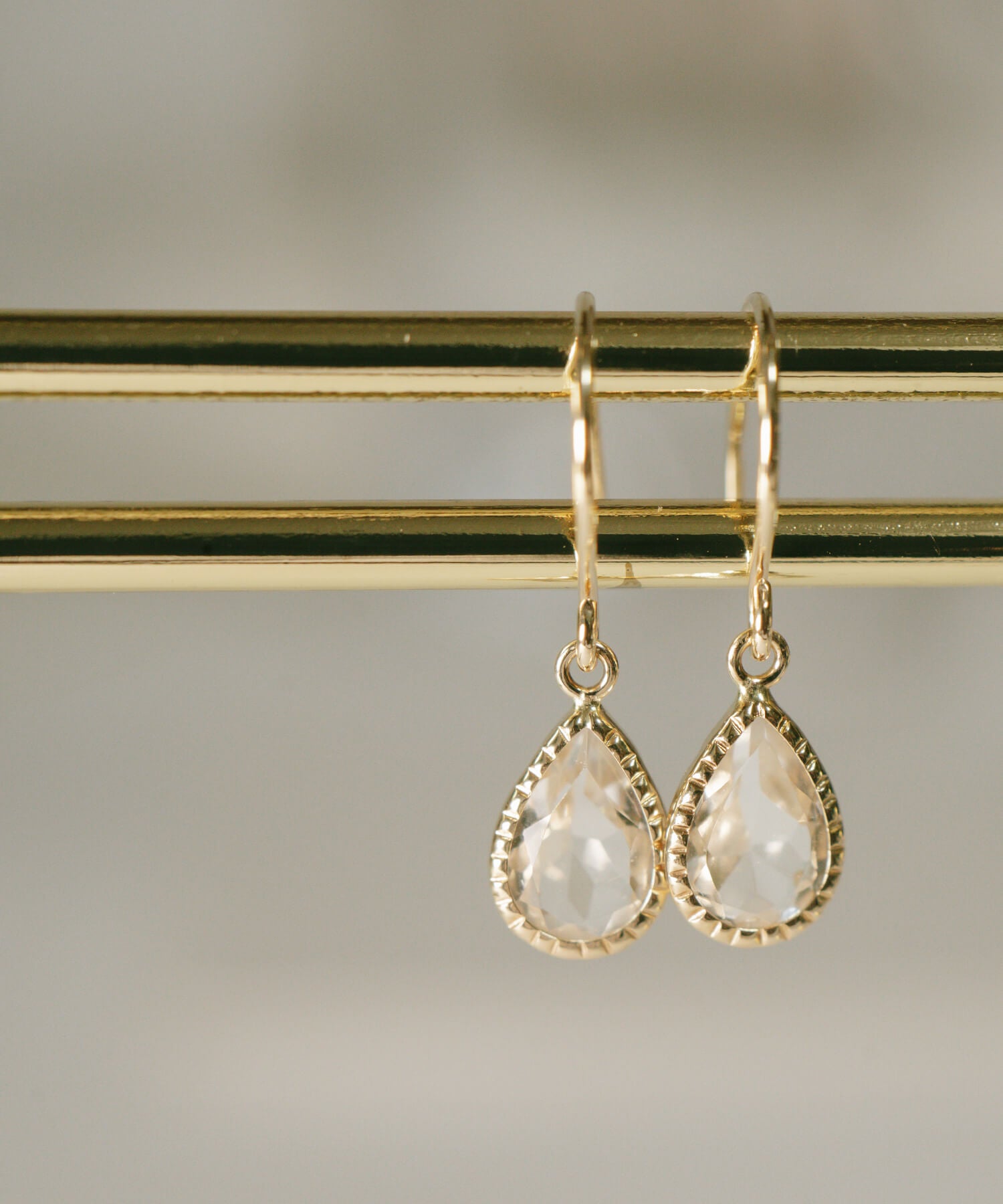 10K Gold Gemstone Tear Drop Earring | TERRA-SOLZE
