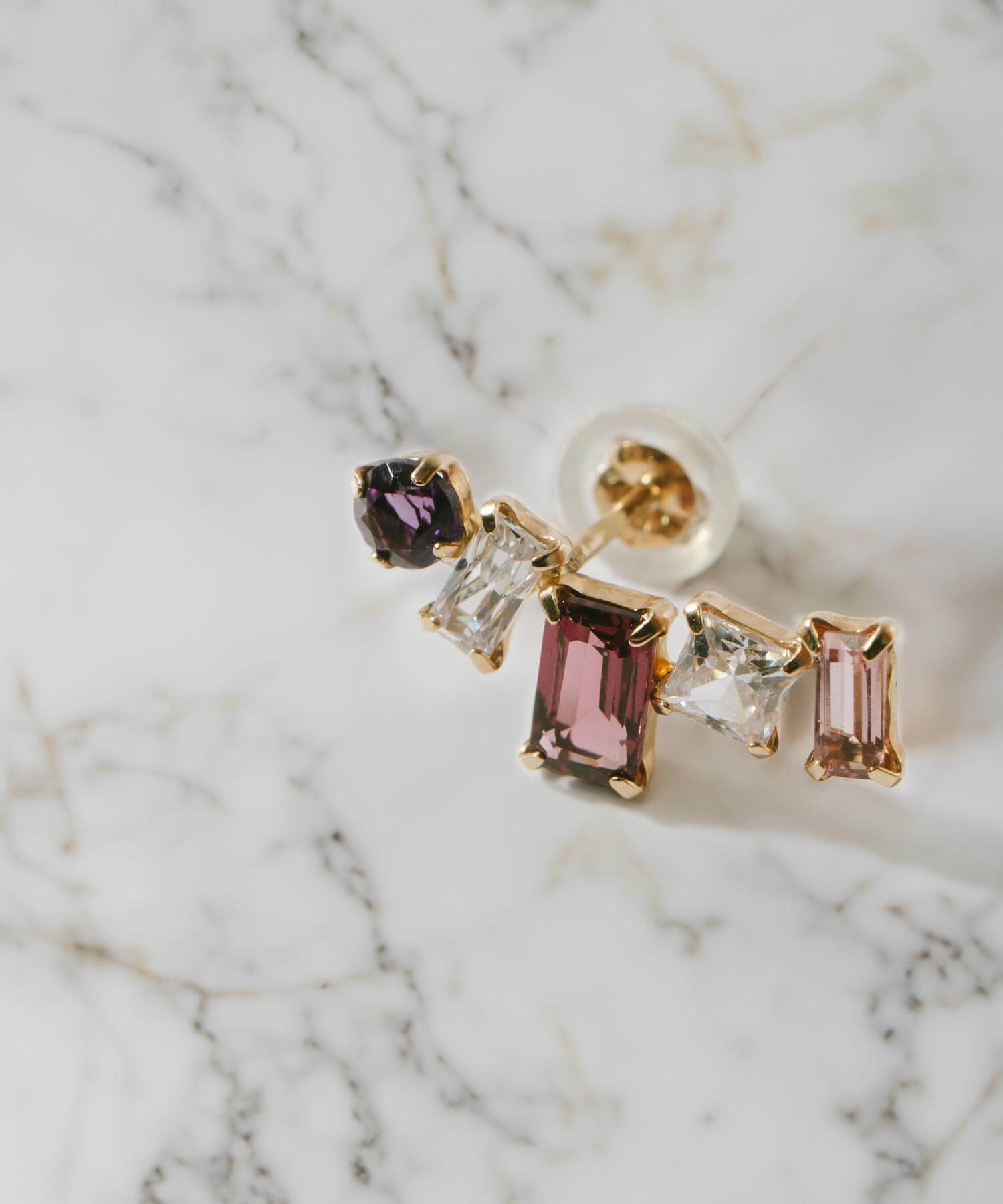 10K Gold Multi Gemstone Earring | TETRA-FEM