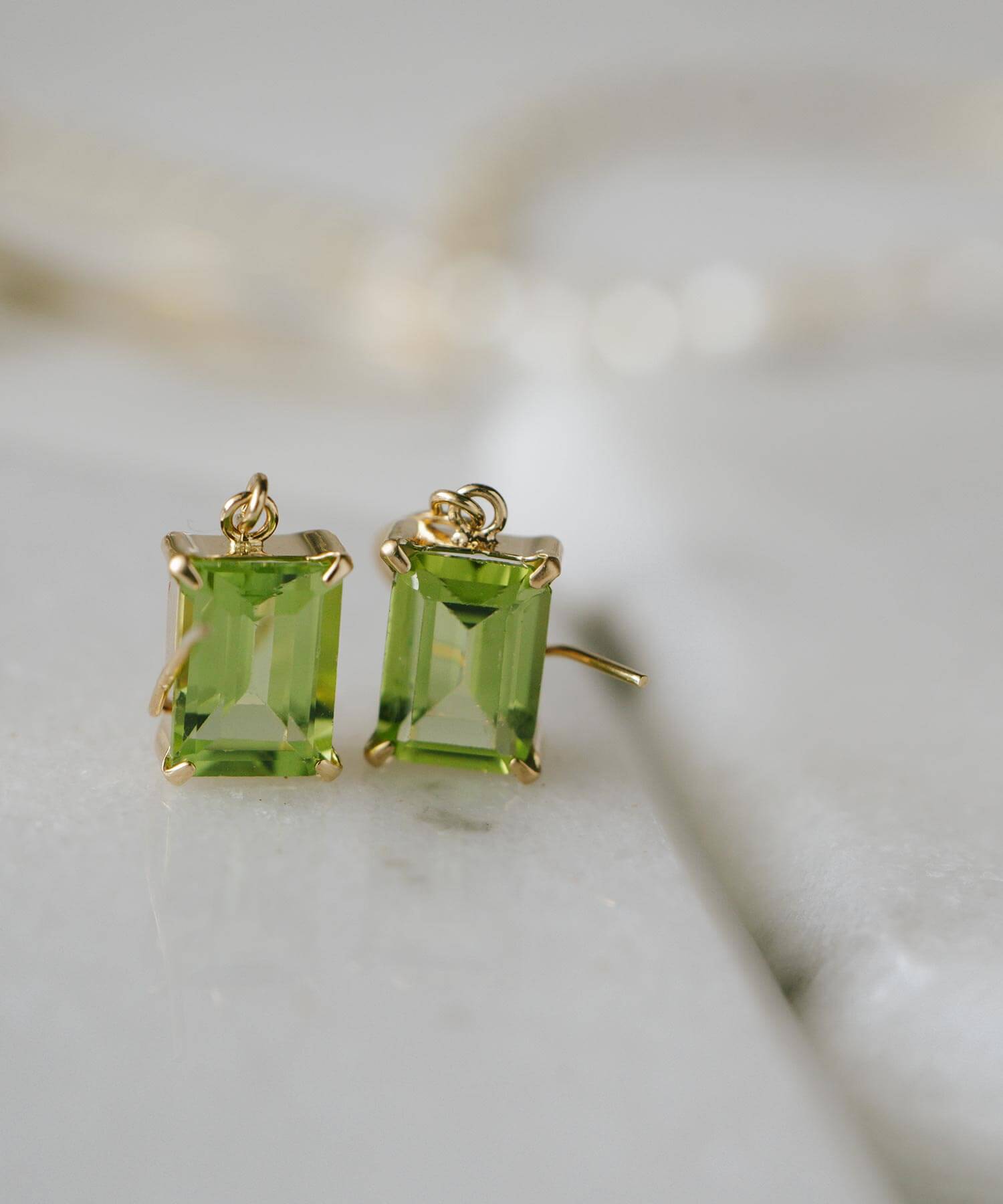 10K Gold Rectangle Gemstone Earrings | TETRA-FYRA