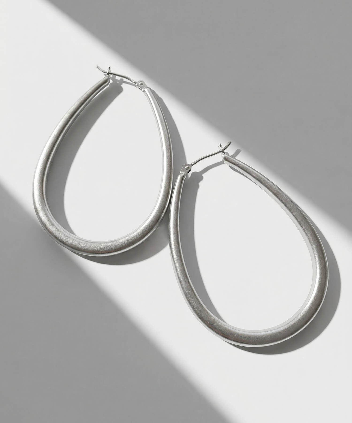 18K Gold Plated Sterling Silver Teardrop Plump Matte Earrings | TILK