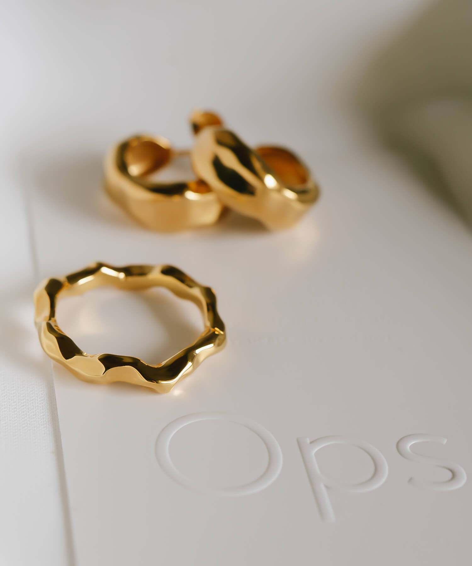 18K Gold Plated Sterling Silver Ripple Wave Ring | ALORO