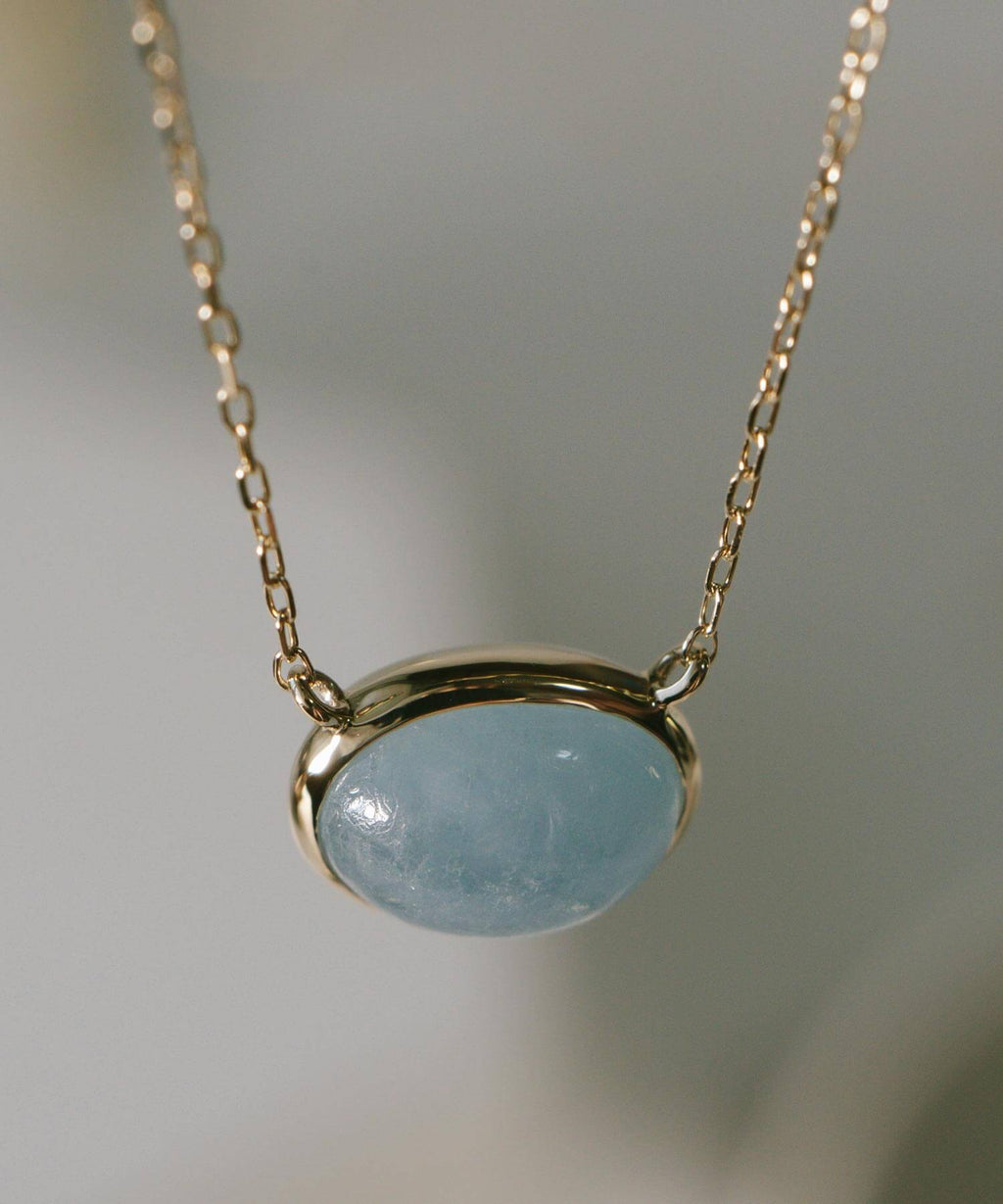 10K Gold Oval Gemstone Necklace | ELIA-TRE