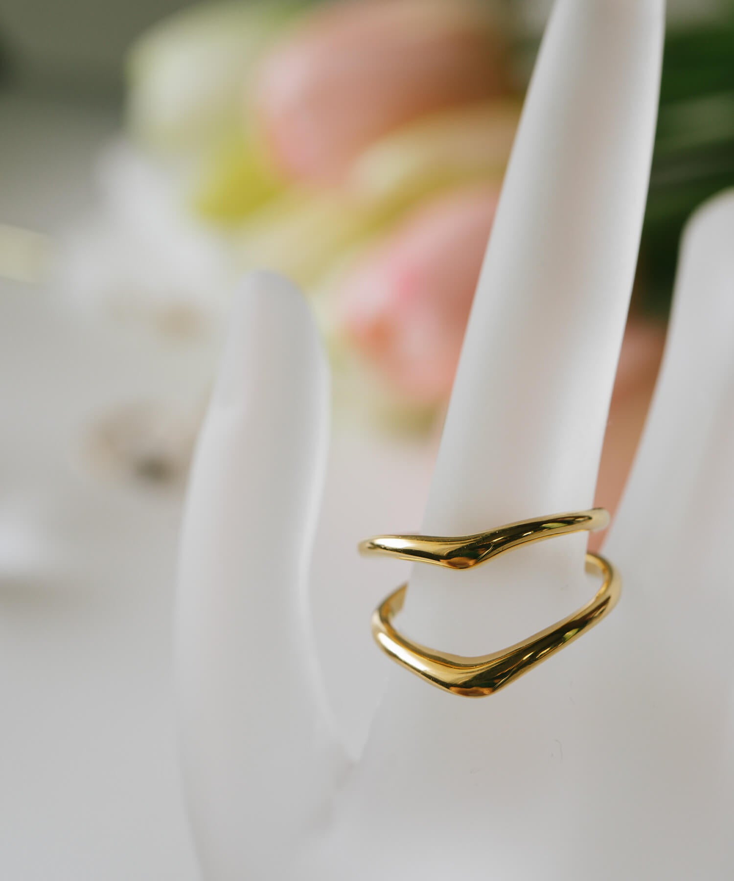 18K Gold Plated Sterling Silver Double Chevron Ring | GAVIOTA0BULKY