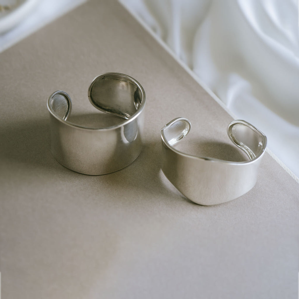 925 Sterling Silver Wide Bangle | KARPOS
