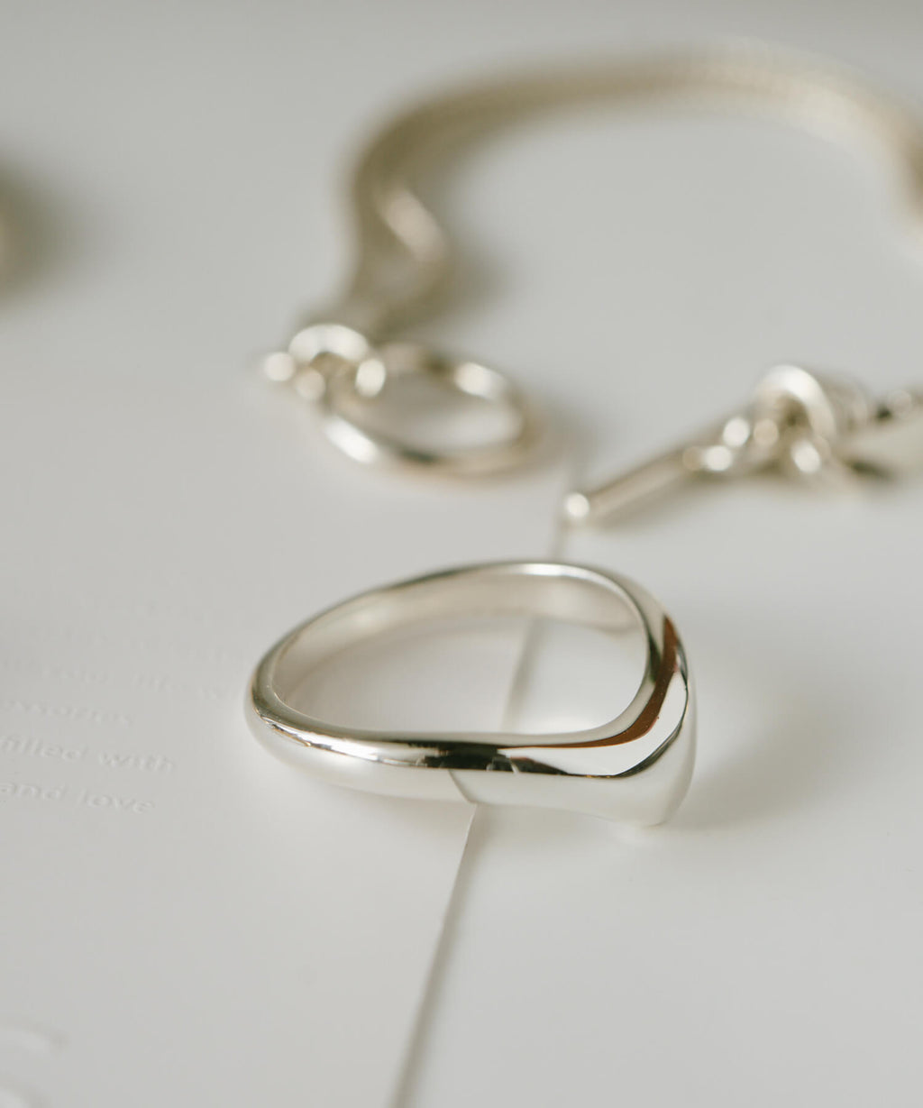 18K Gold Plated Sterling Silver Plump Wedge Ring | NERO SILVER WEDGE