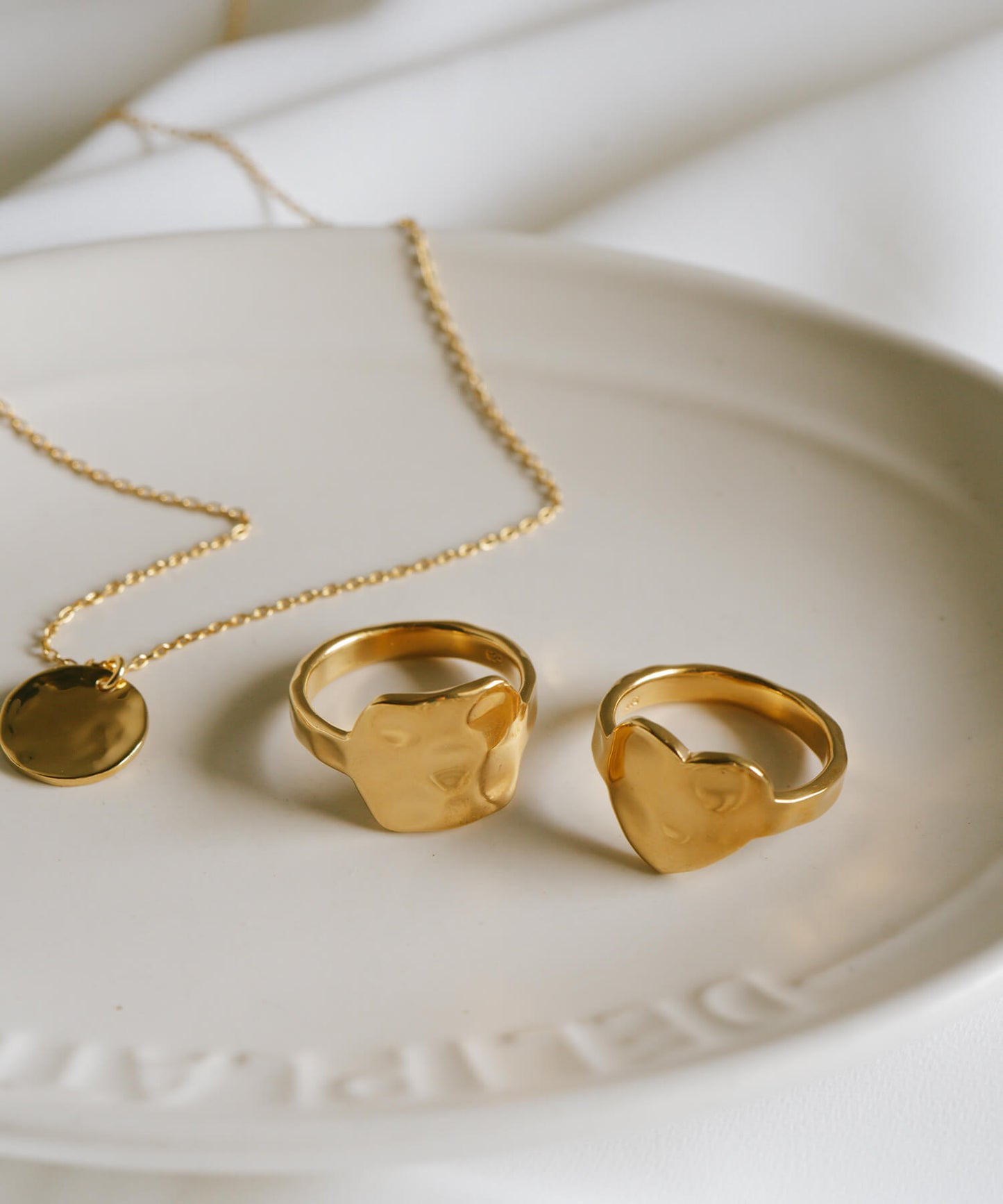 Silver925 Hammer Finish Flat Ring | OLIEOLIE